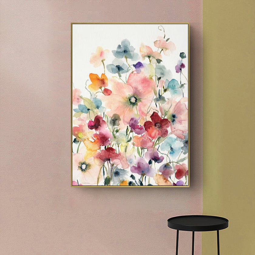 Wall Art - Poppies And Sweetpeas - Canvas Prints-Poster Prints
