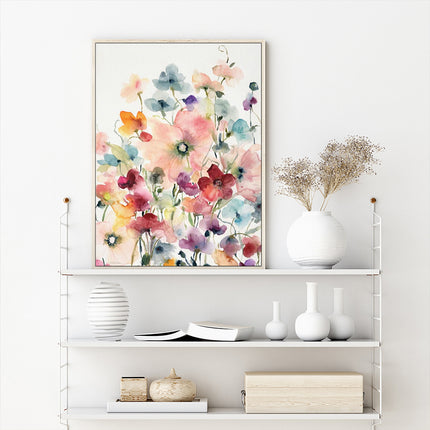 Wall Art - Poppies And Sweetpeas - Canvas Prints-Poster Prints