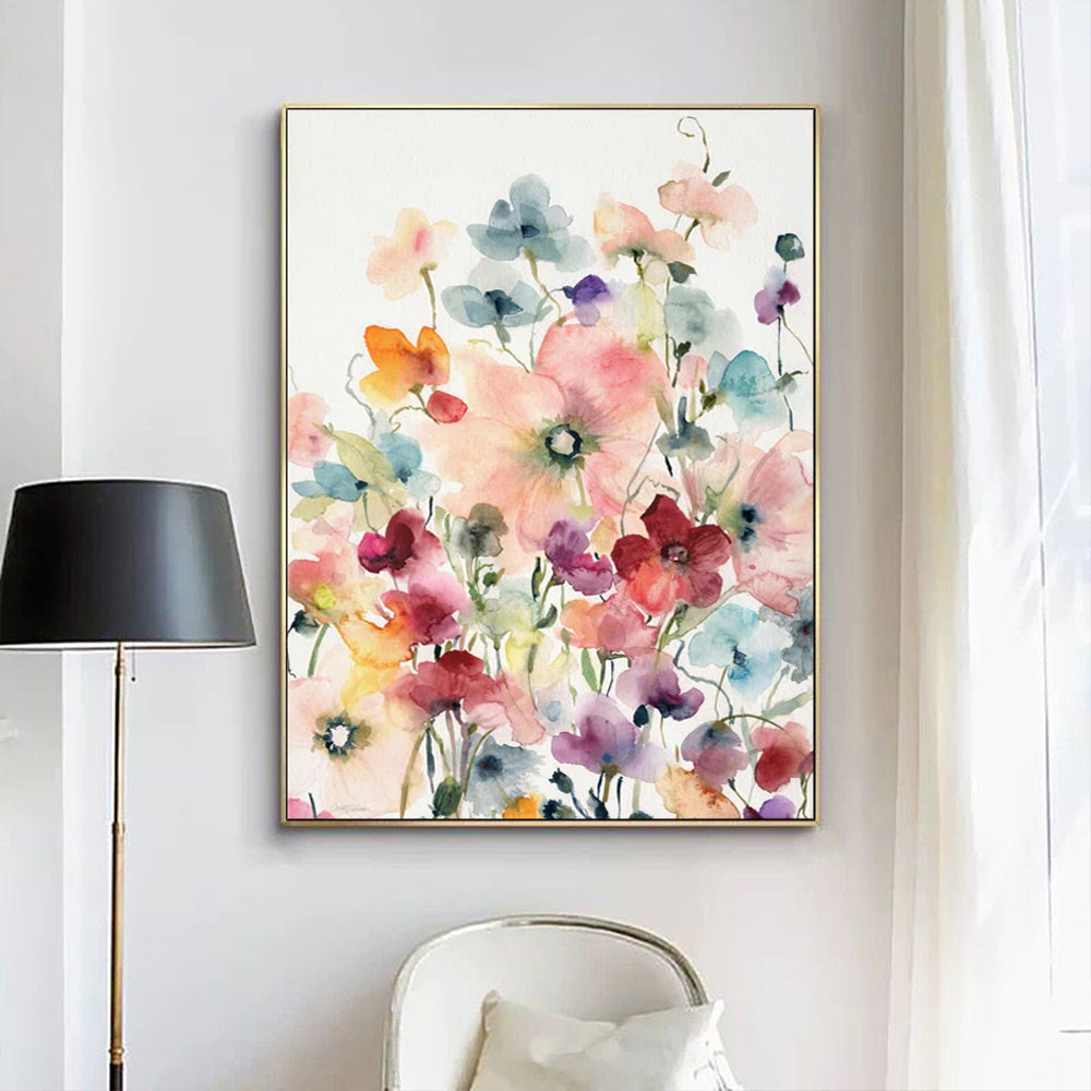 Wall Art - Poppies And Sweetpeas - Canvas Prints-Poster Prints