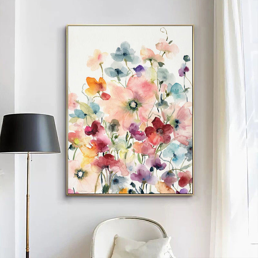 Wall Art - Poppies And Sweetpeas - Canvas Prints-Poster Prints