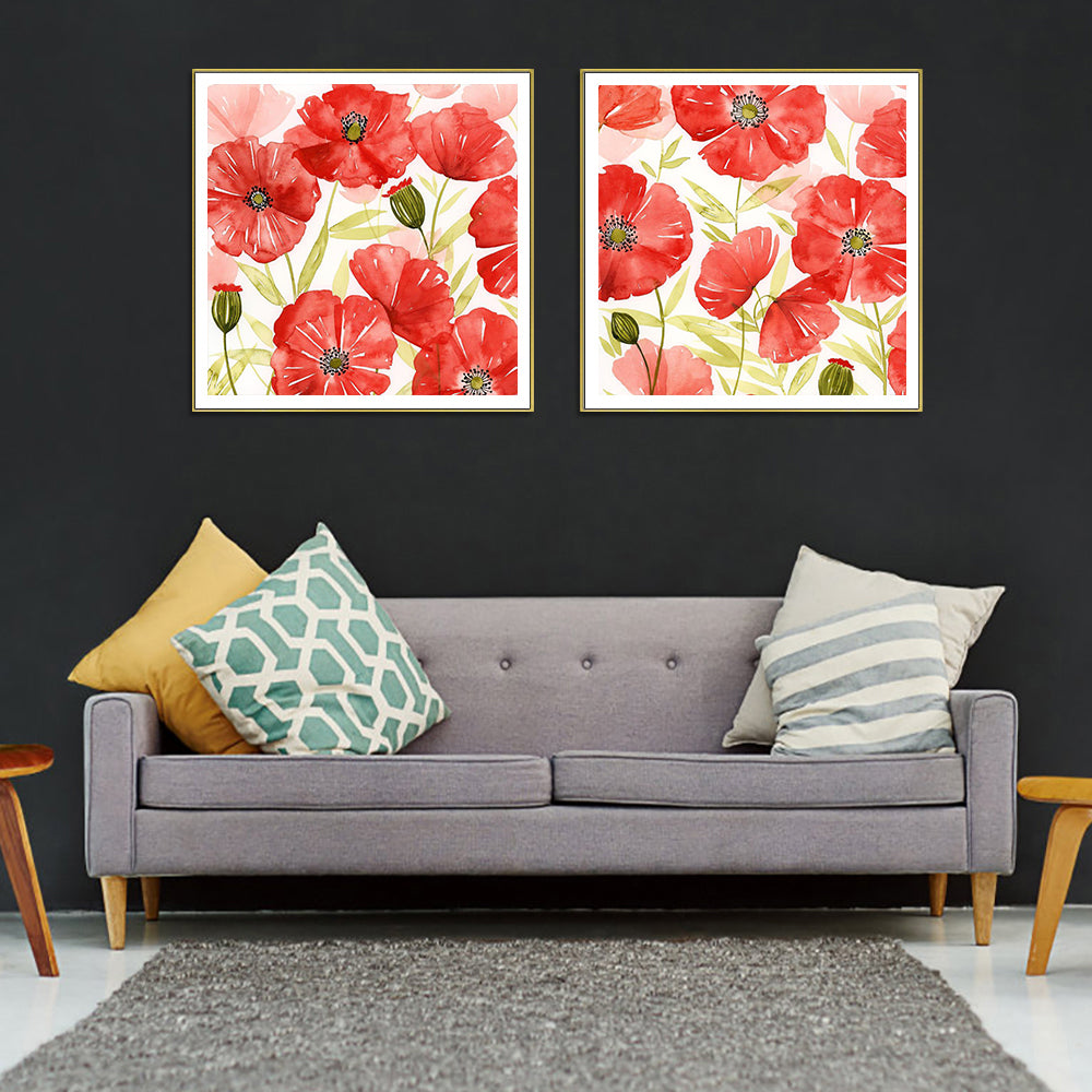 Wall Art - Poppy Screen (2 sets)- Canvas Prints-Poster Prints