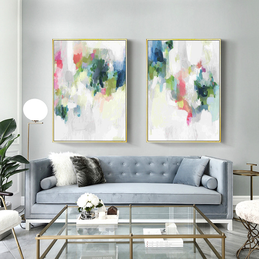 Wall art - Raspberry & Teal (2 sets)- Canvas Prints- Poster Prints