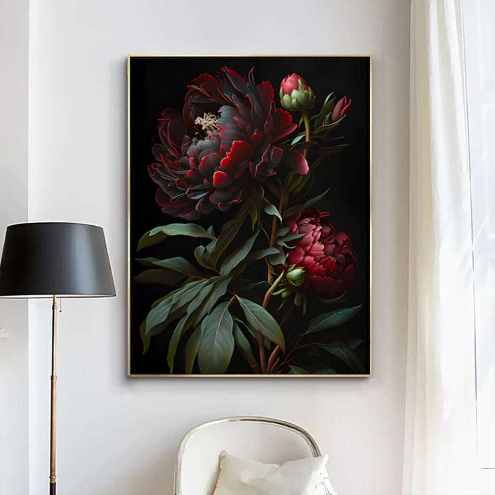 Wall Art - Red Peony Flower - Canvas Prints-Poster Prints