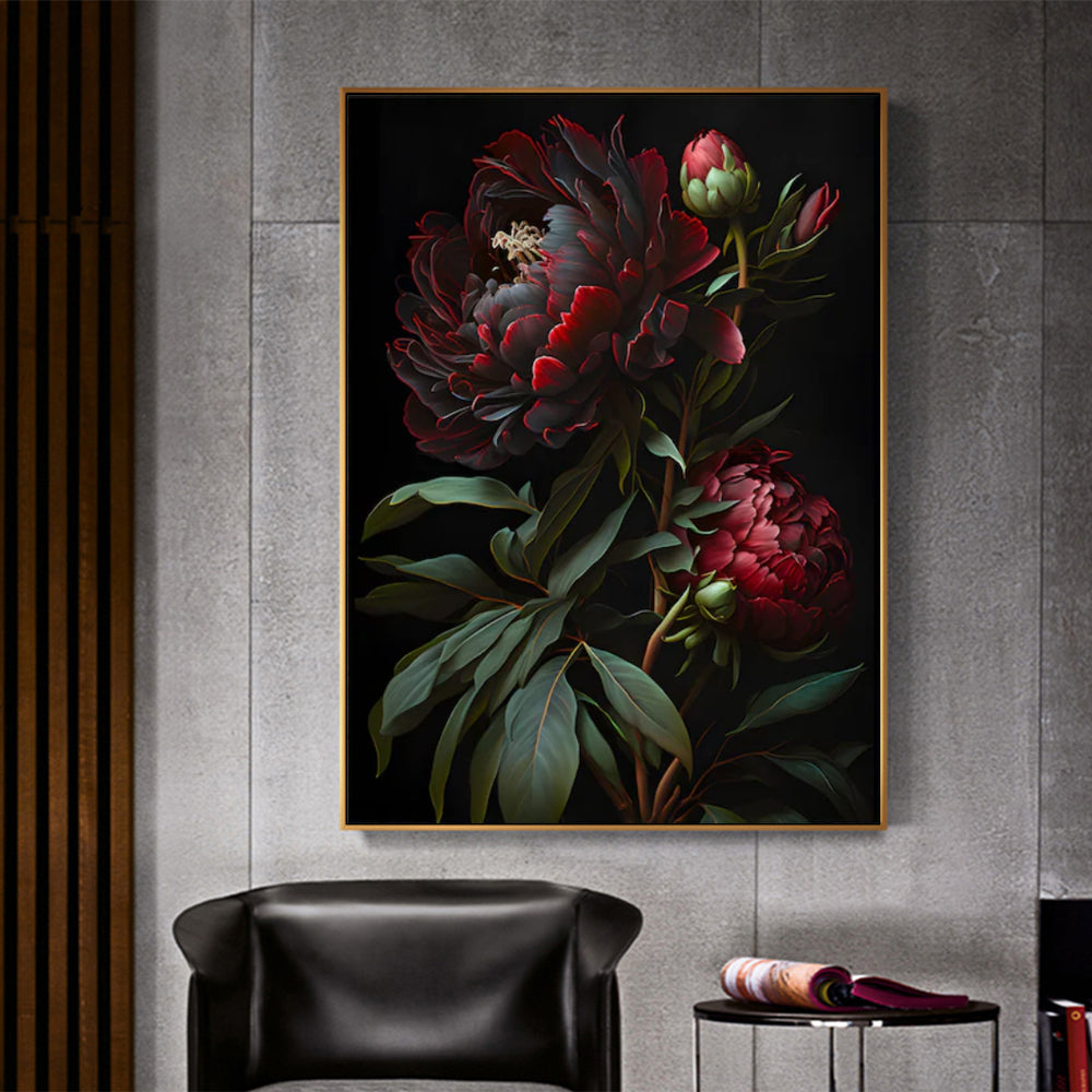 Wall Art - Red Peony Flower - Canvas Prints-Poster Prints