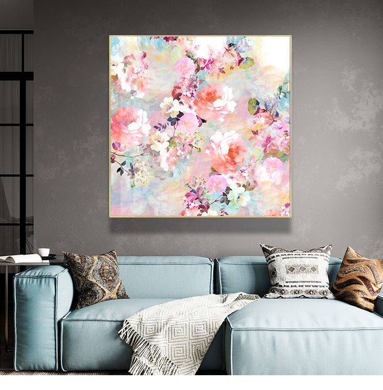 Wall Art - Romantic Pink Watercolor Chic Floral - Canvas Prints-Poster Prints