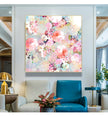 Wall Art - Romantic Pink Watercolor Chic Floral - Canvas Prints-Poster Prints