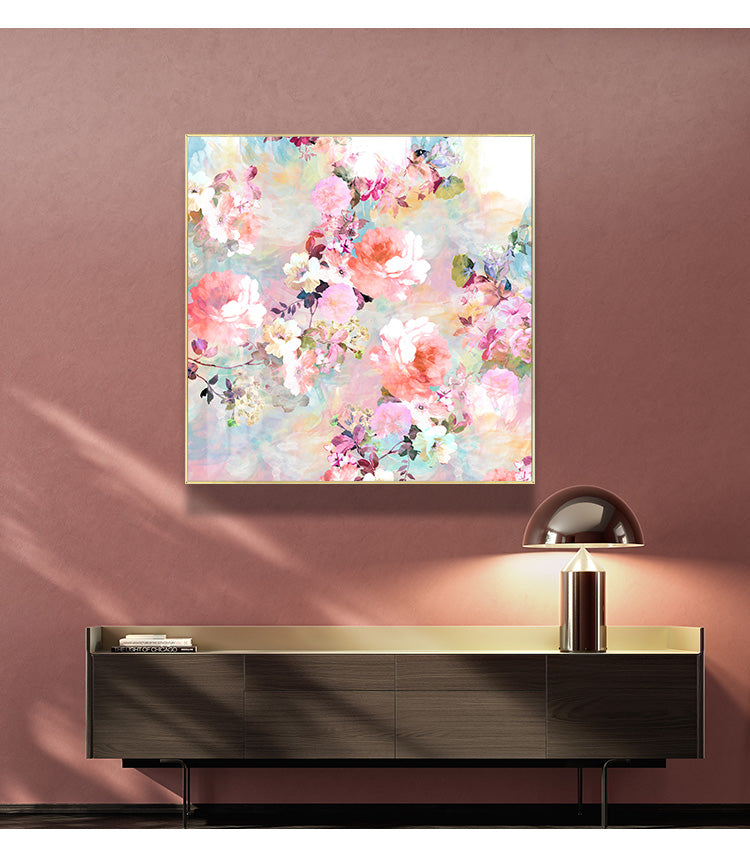 Wall Art - Romantic Pink Watercolor Chic Floral - Canvas Prints-Poster Prints