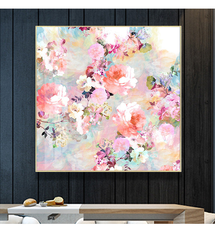 Wall Art - Romantic Pink Watercolor Chic Floral - Canvas Prints-Poster Prints
