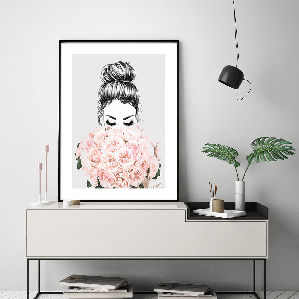 Wall Art - Roses Girl - Canvas Prints-Poster Prints