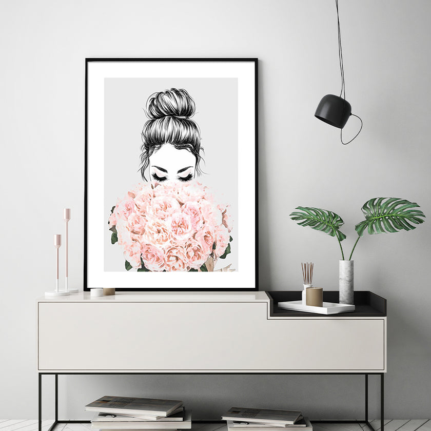 Wall Art - Roses Girl - Canvas Prints-Poster Prints