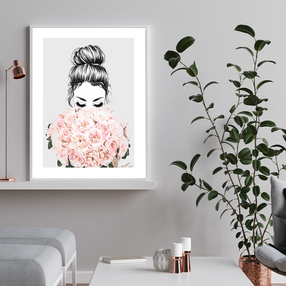 Wall Art - Roses Girl - Canvas Prints-Poster Prints