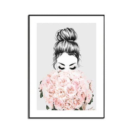 Wall Art - Roses Girl - Canvas Prints-Poster Prints