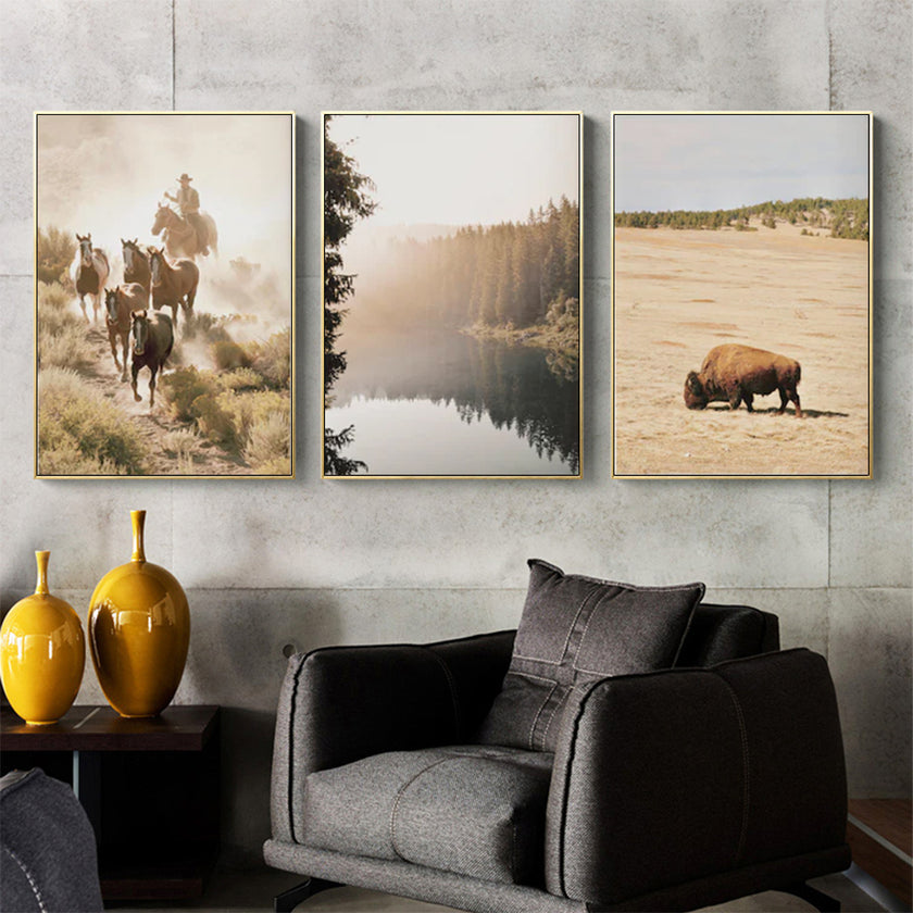 Wall Art - Rustic Western (3 sets) - Canvas Prints-Poster Prints