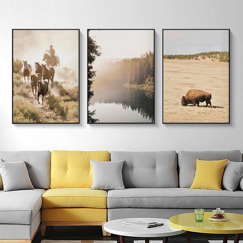 Wall Art - Rustic Western (3 sets) - Canvas Prints-Poster Prints