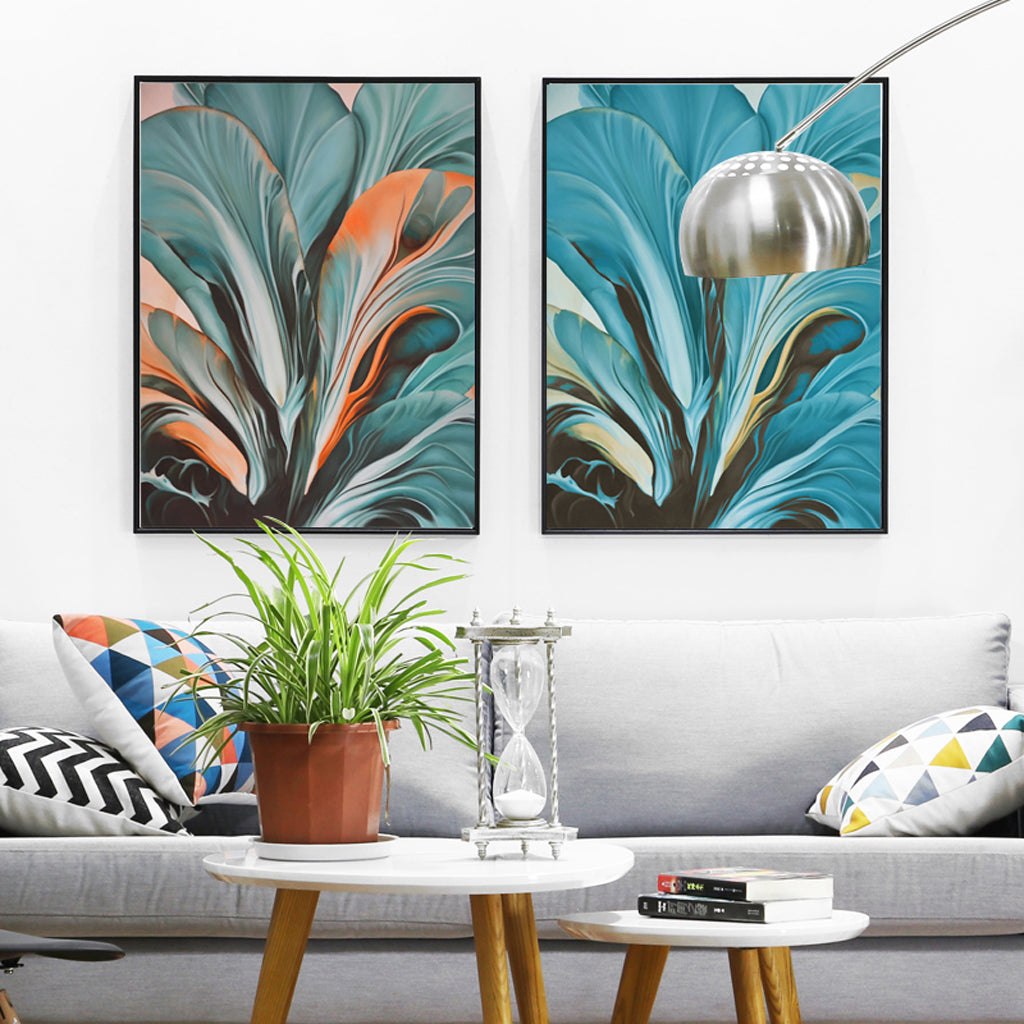 Wall art - Modern Botanical Leaves 2 sets- Canvas Prints- Poster Prints