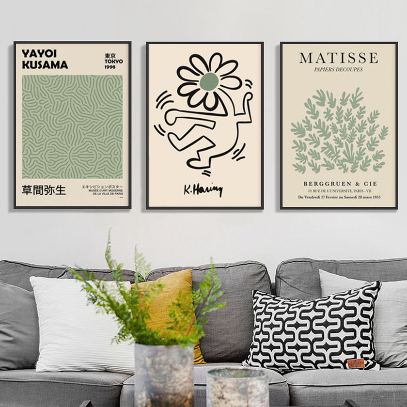 Wall Art  - Sage Green Mix Art 3 sets - Poster Prints -Canvas Prints