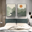 Wall art - Sage Green River Mountain (2 sets)- Canvas Prints- Poster Prints