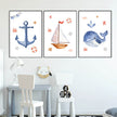 Wall art - Nursery whale 2 sets- Canvas Prints- Poster Prints