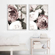 Wall art - Scandinavian Pink White Flower 2 sets- Canvas Prints- Poster Prints