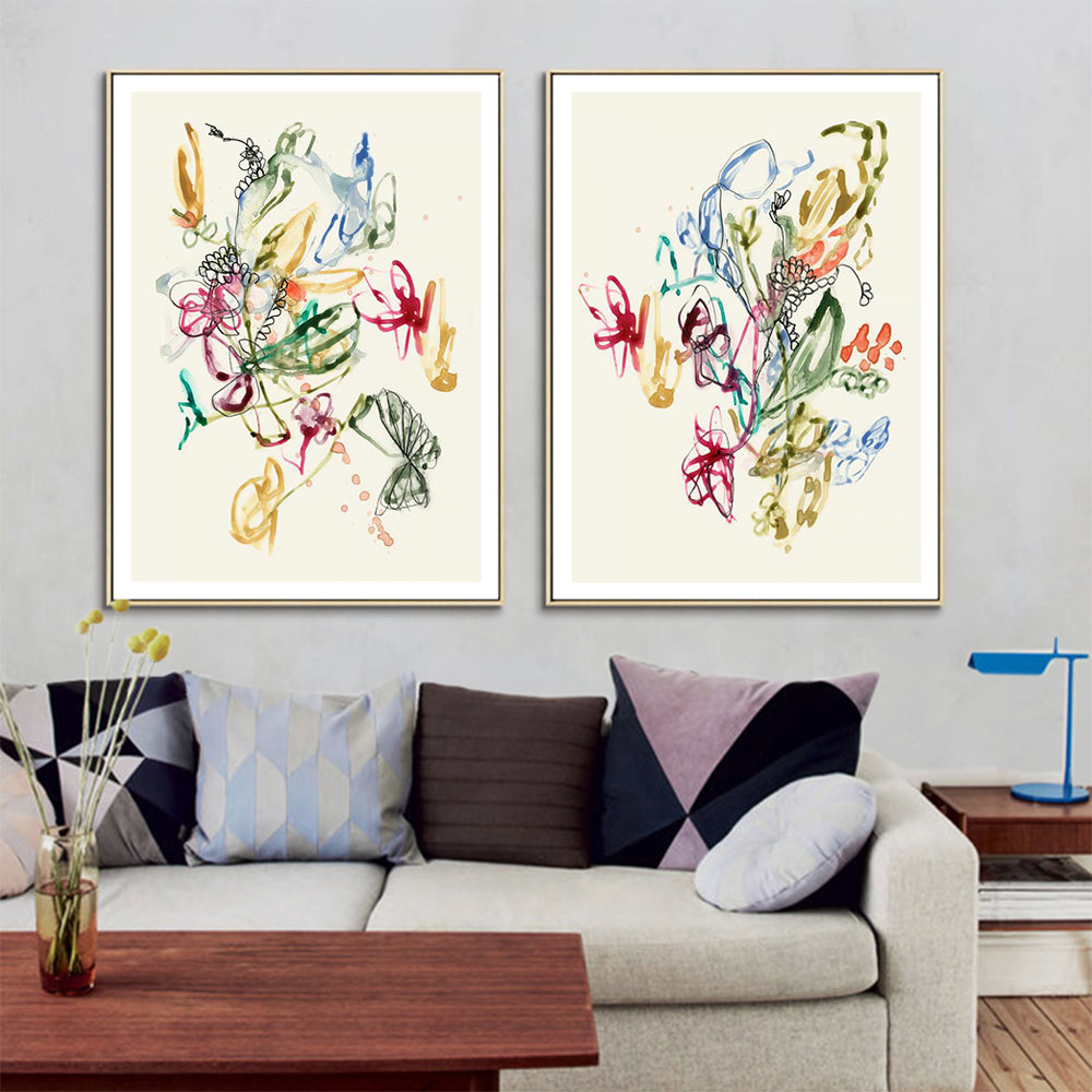 Wall art - Scribble Arrangement (2 sets)- Canvas Prints- Poster Prints