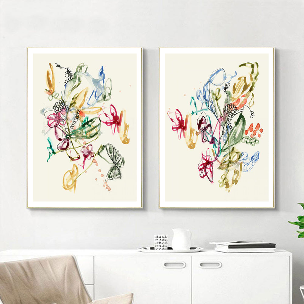 Wall art - Scribble Arrangement (2 sets)- Canvas Prints- Poster Prints