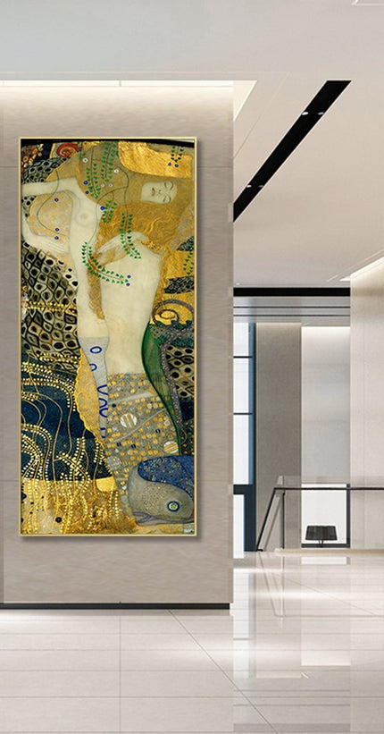 Wall Art - Water Serpent I By Gustav Klimt - Canvas Prints-Poster Prints
