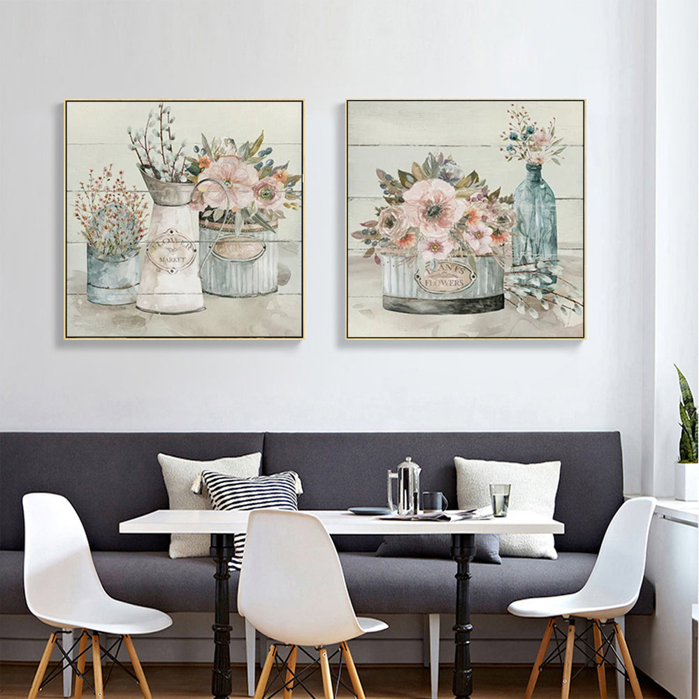 Wall Art - Shiplap Flower Market (2 sets)- Canvas Prints-Poster Prints