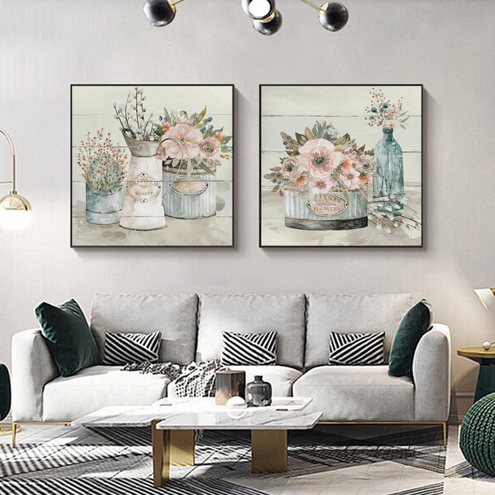 Wall Art - Shiplap Flower Market (2 sets)- Canvas Prints-Poster Prints