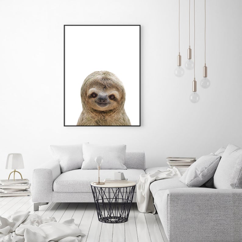 Wall Art- Sloth Baby- Canvas Print - Poster Print