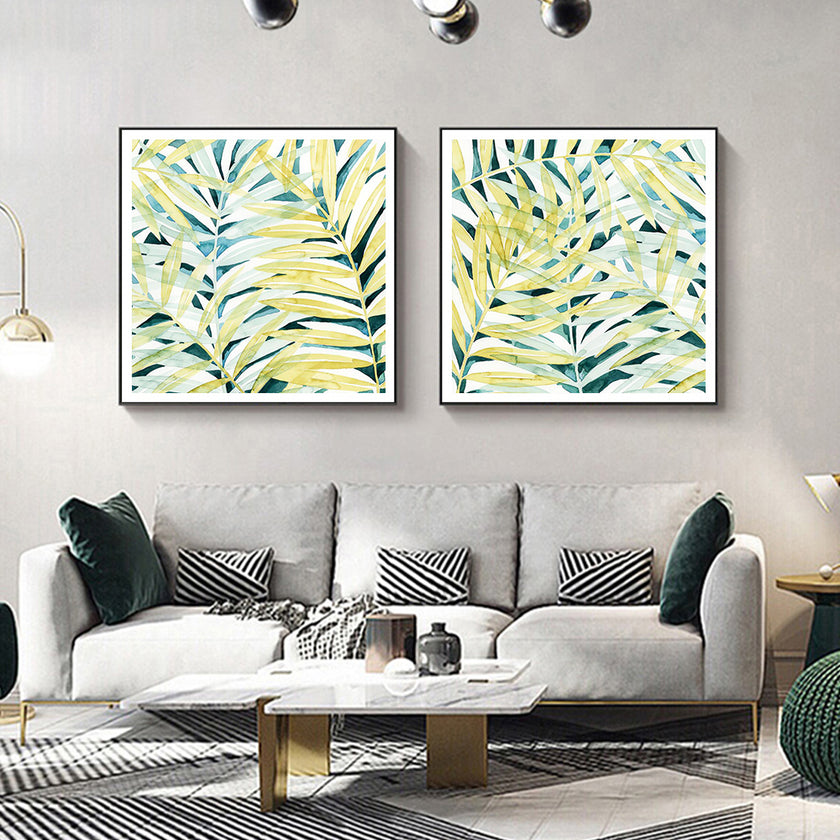 Wall Art - Sunlit Palms (2 sets)- Canvas Prints-Poster Prints