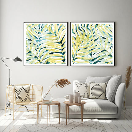 Wall Art - Sunlit Palms (2 sets)- Canvas Prints-Poster Prints