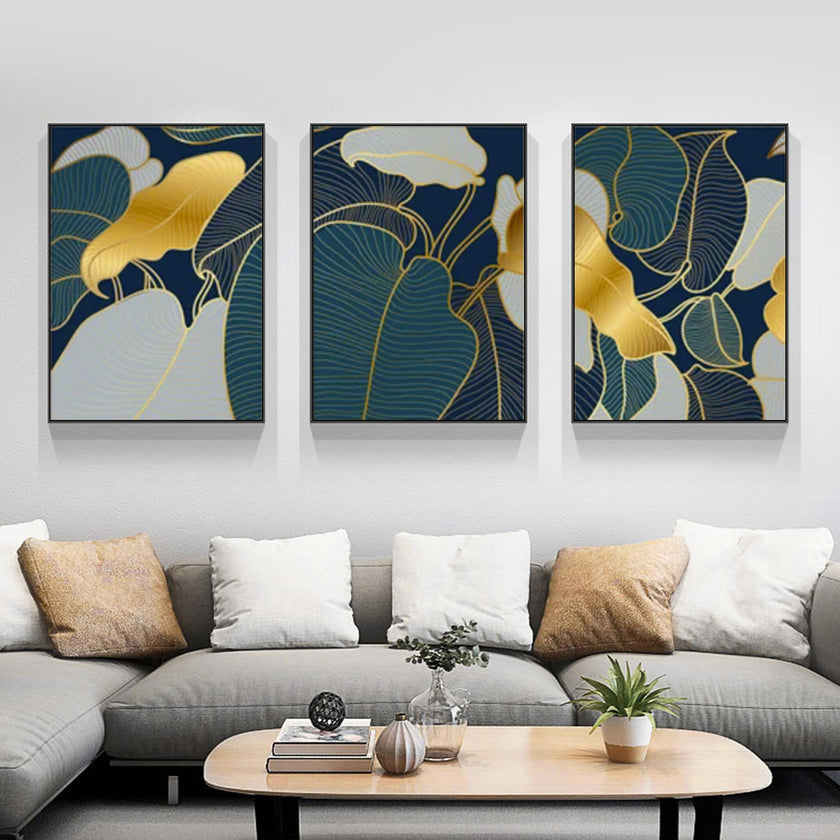 Wall Art  - Abstract Monstera 3 Sets - Poster Prints -Canvas Prints