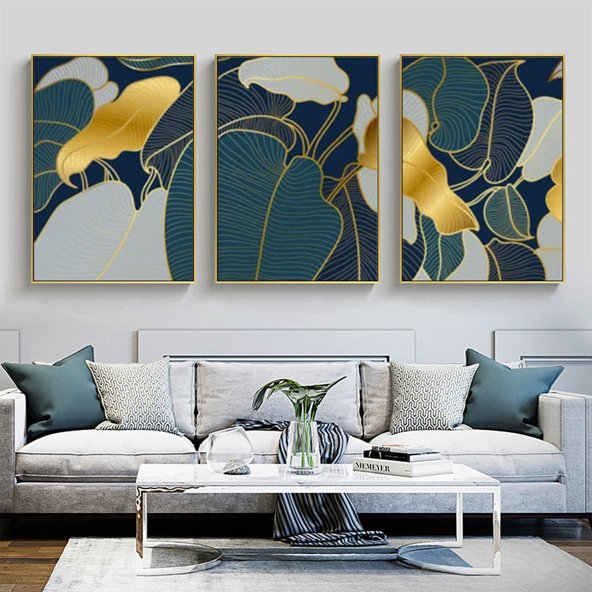 Wall Art  - Abstract Monstera 3 Sets - Poster Prints -Canvas Prints