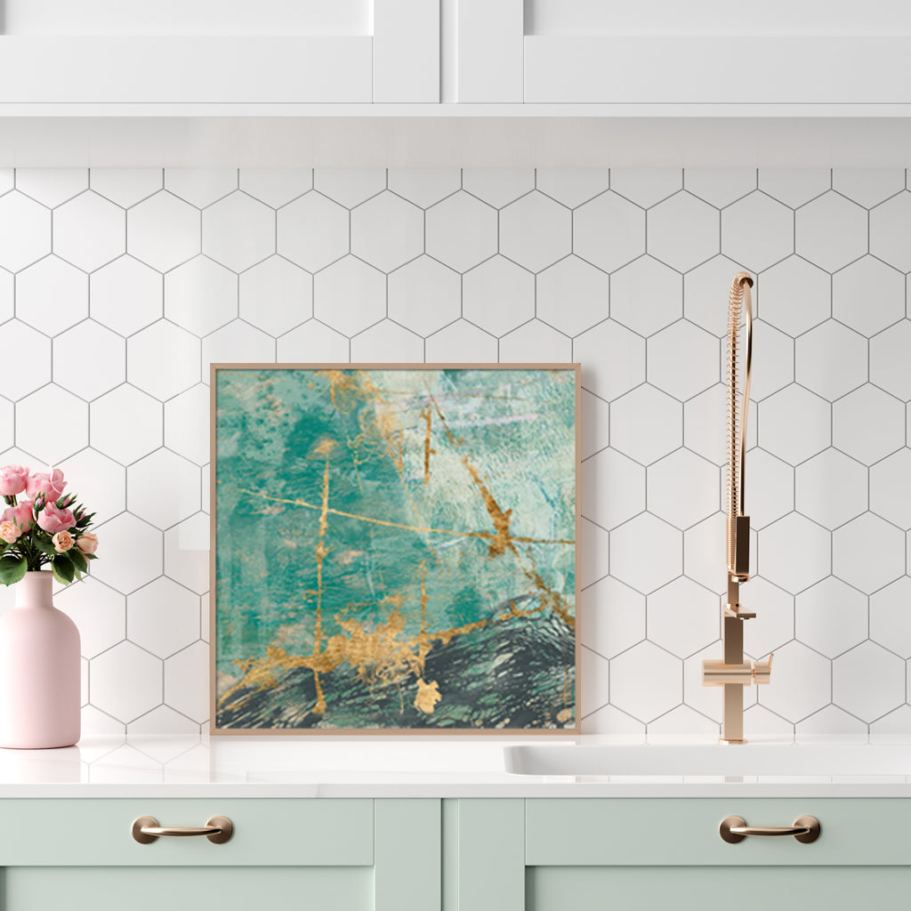 Wall Art - Teal lace I - Canvas Prints-Poster Prints