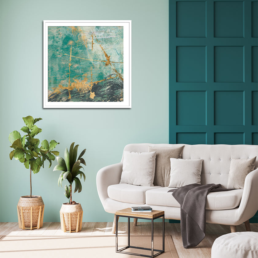 Wall Art - Teal lace I - Canvas Prints-Poster Prints