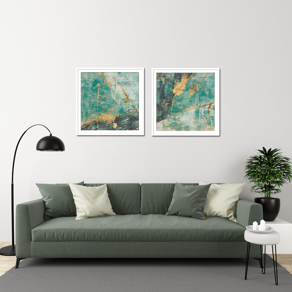 Wall Art - Teal lace I - Canvas Prints-Poster Prints