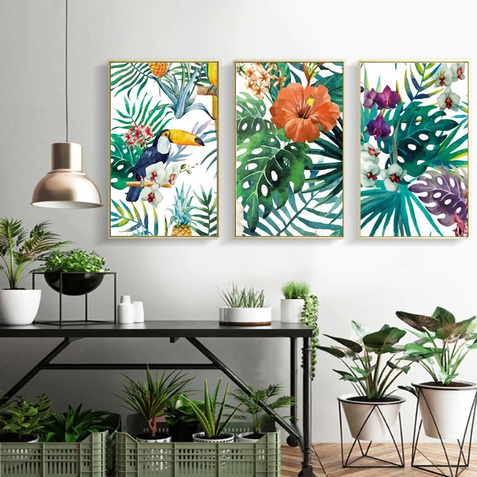 Wall Art prints -Tropical Flora & Fauna 3 sets - Poster Prints -Canvas Prints