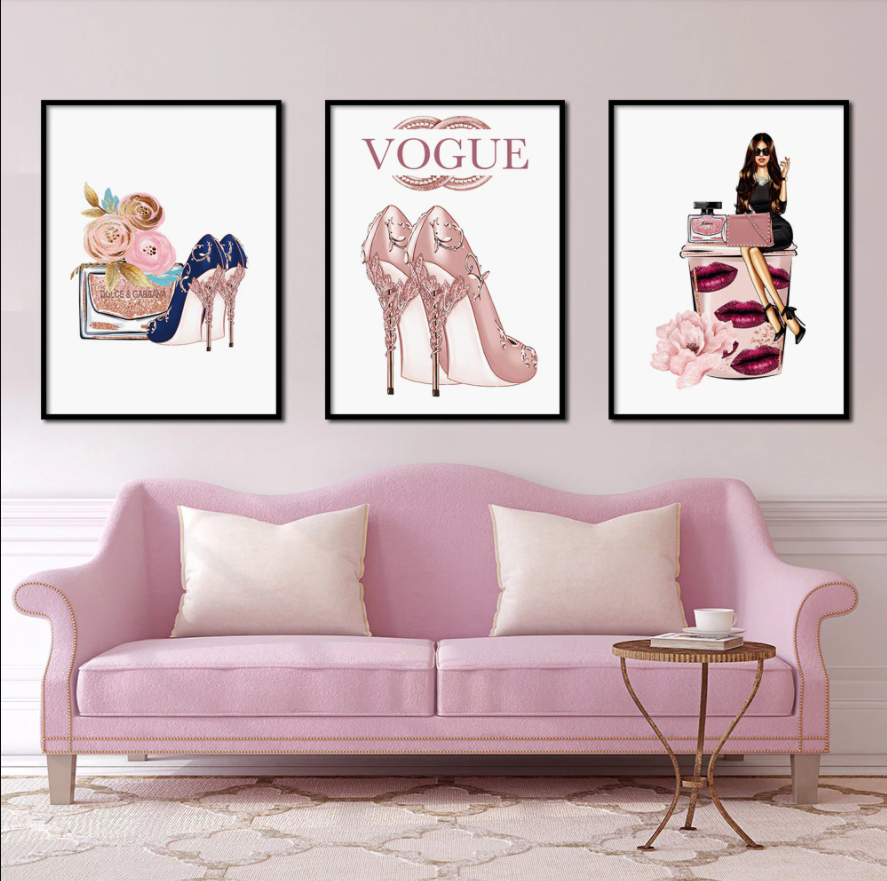 Wall art - Vogue Girl 2 sets B- Canvas Prints- Poster Prints