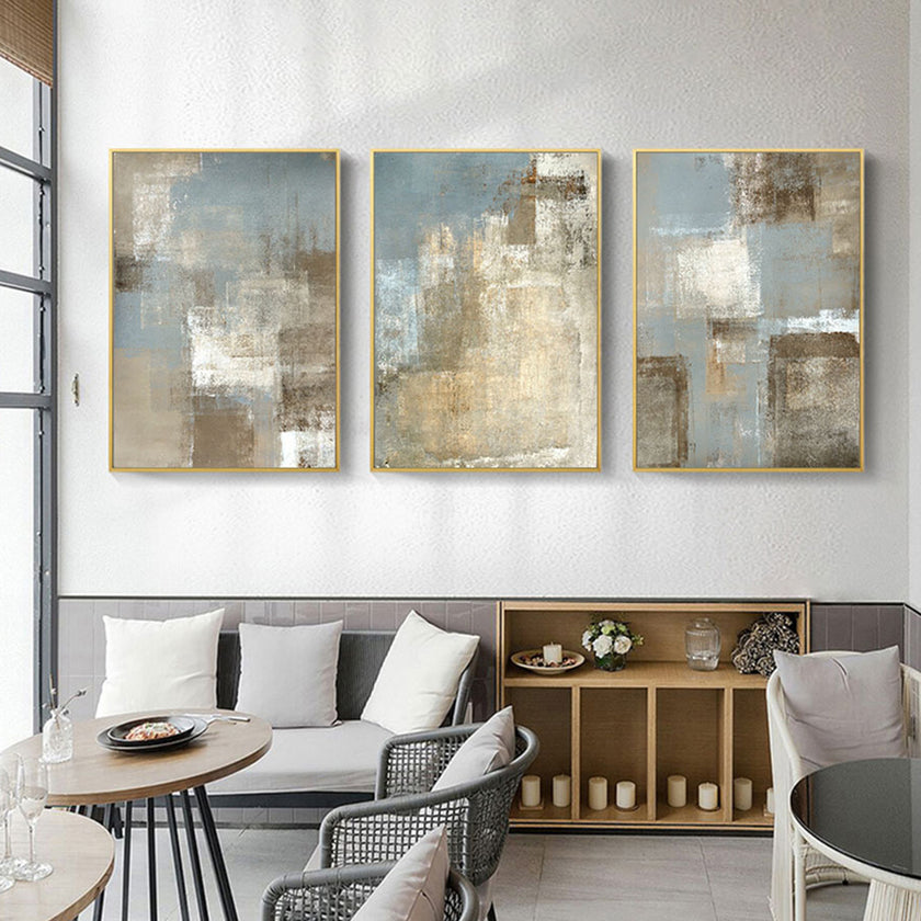 Wall art - Vintage Grey and Beige 2 sets- Canvas Prints- Poster Prints