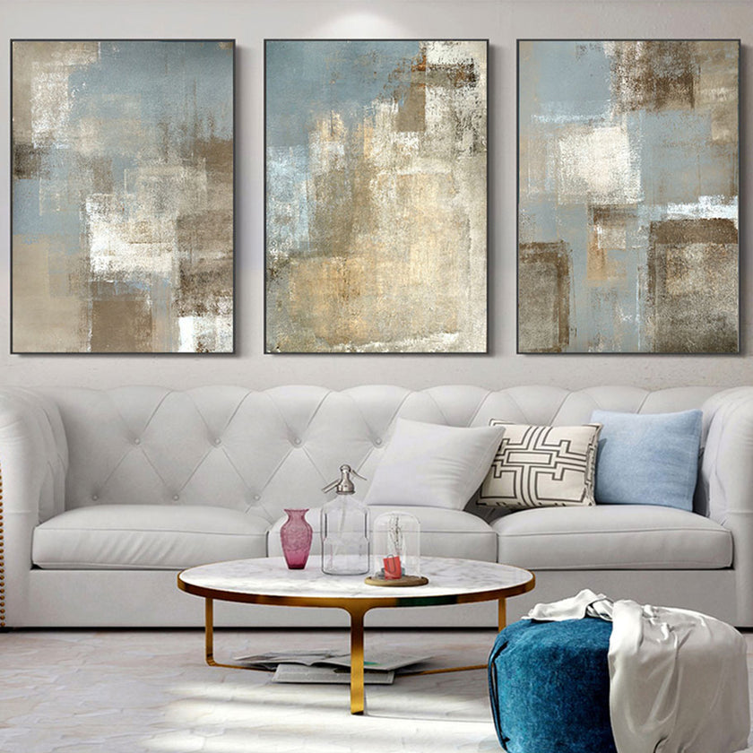 Wall Art prints - Vintage Grey and Beige 3 sets - Poster Prints -Canvas Prints