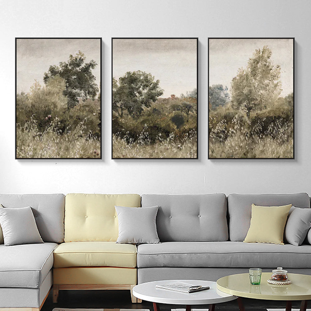 Wall Art - Vintage Neutral Landscape (3 Sets) - Poster Prints -Canvas Prints