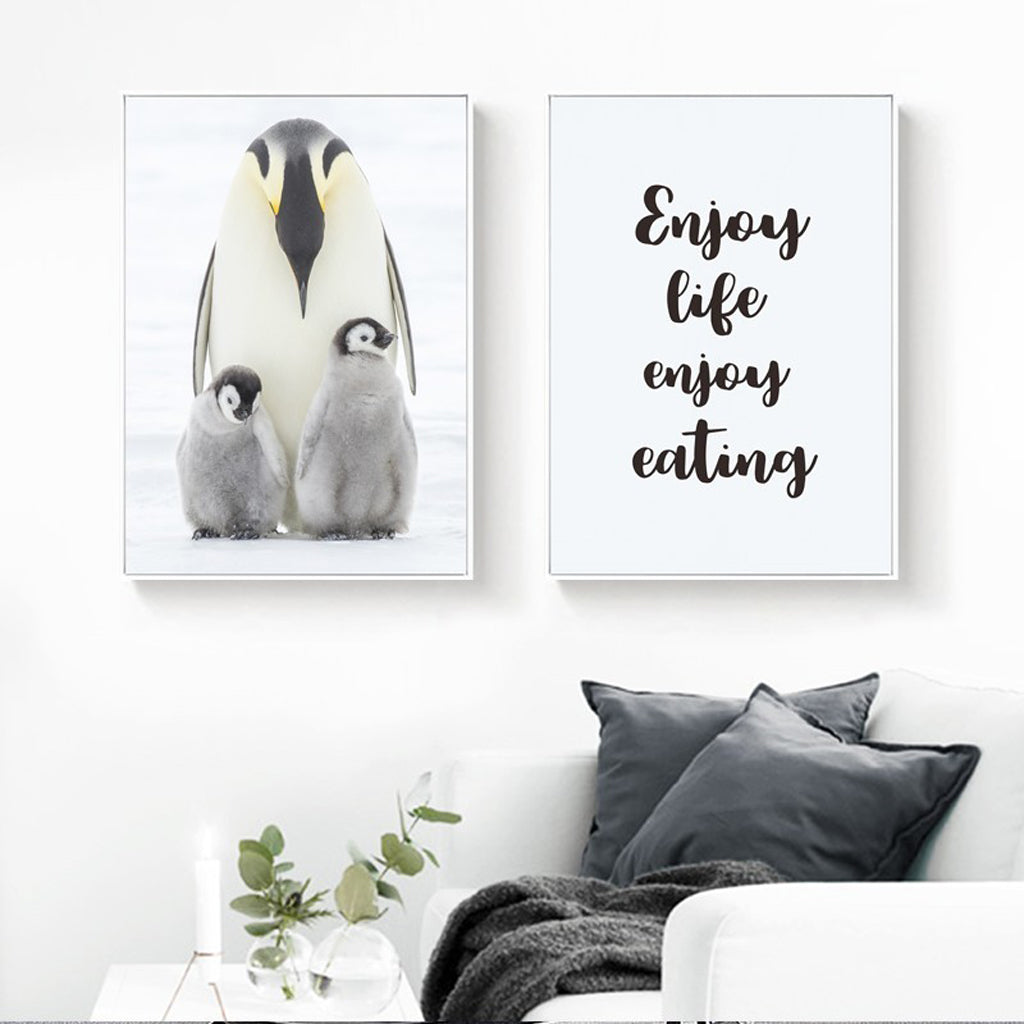 Wall Art - Warm Penguin Family 3 sets - Poster Prints -Canvas Prints