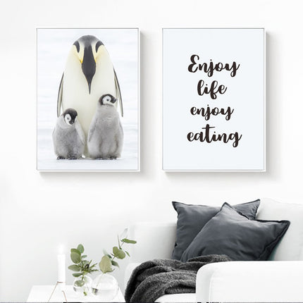 Wall Art - Warm Penguin Family 3 sets - Poster Prints -Canvas Prints