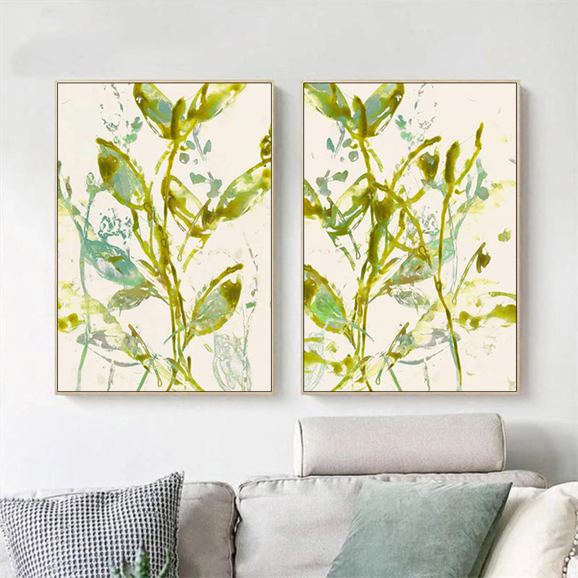 Wall art - Watercolor Leaves (2 sets)- Canvas Prints- Poster Prints