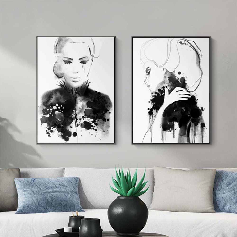 Wall art - Watercolor Sketch (2 sets)- Canvas Prints- Poster Prints