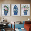 Wall Art -Watercolor Ginger Jar Bouquets ( 3 sets )- Poster Prints -Canvas Prints