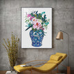 Wall Art - Watercolor ginger jar bouquets （Single) - Canvas Prints-Poster Prints