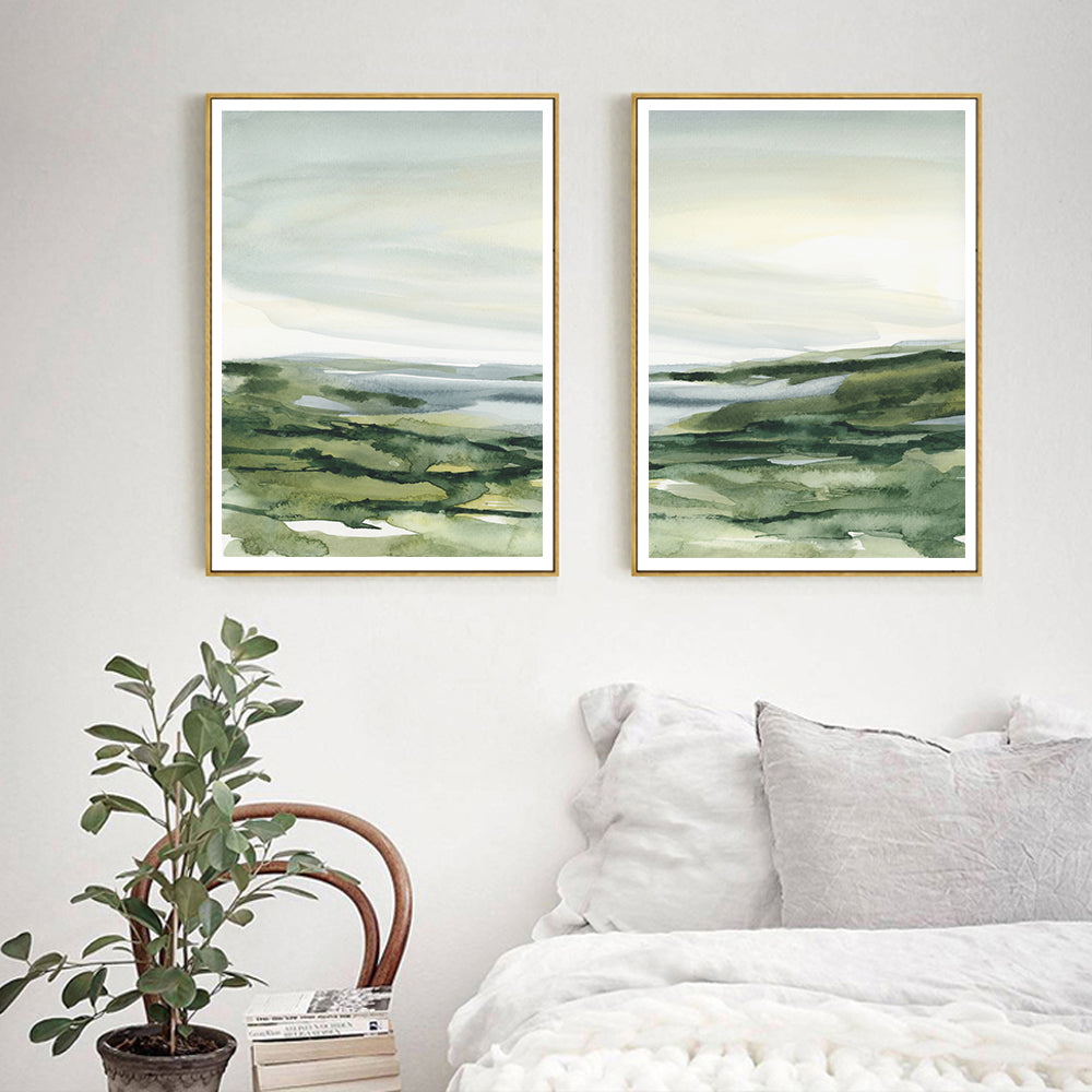 Wall art - Watercolor landscape (2 sets)- Canvas Prints- Poster Prints