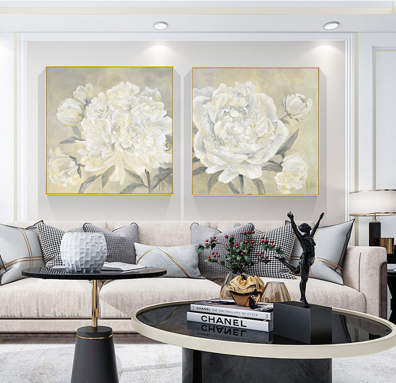Wall Art - White Peony (2 sets)- Canvas Prints-Poster Prints