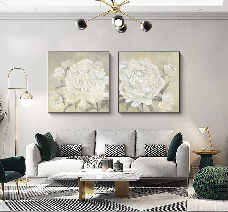 Wall Art - White Peony (2 sets)- Canvas Prints-Poster Prints